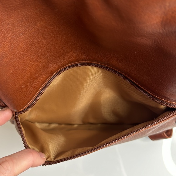 Osgoode Marley Teardrop Multi Zip Brandy Leather Backpack - Picture 11 of 14